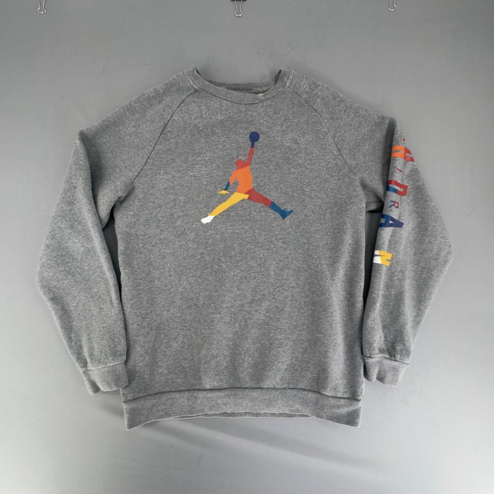 Jordan Mens Jumpman Graphic Crewneck Sweatshirt Gray AV0044-091 Size M